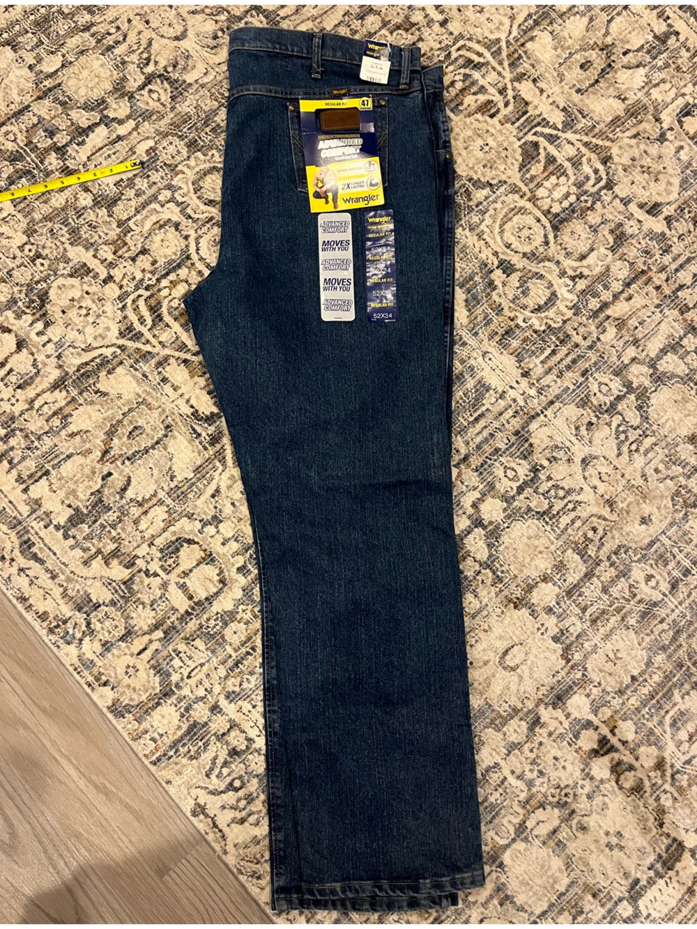 Wrangler Men's Dark Blue Straight Leg Jeans